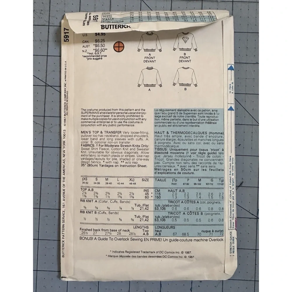 Butterick includes pattern
